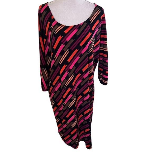 Banana Republic Dresses & Skirts - Banana Republic Black, Pink,Olive, Mustard Abstract Stripe Jersey Knit Dress XL